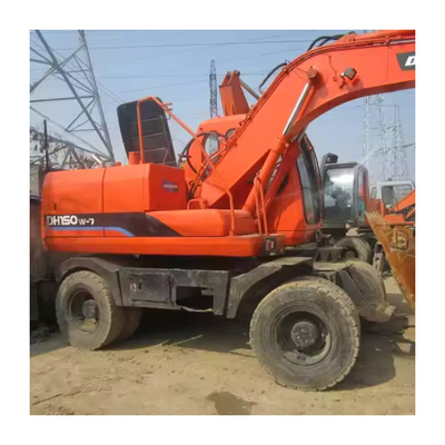 원형 수압 펌프 15 톤 땅 채굴기와 함께 사용 된 Doosan DH150W-7 휠 발굴기