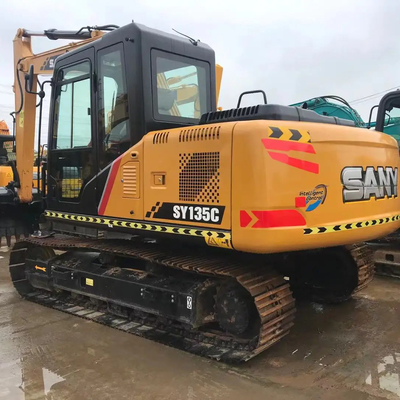 좋은 상태 Sany SY135C 발굴기 ISUZU 수압 실린더 0.7CBM 버킷 용량